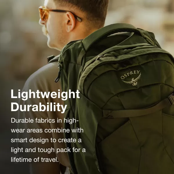Osprey Farpoint 40L Mens Travel Backpack Tunnel Vision GreyGopher Green