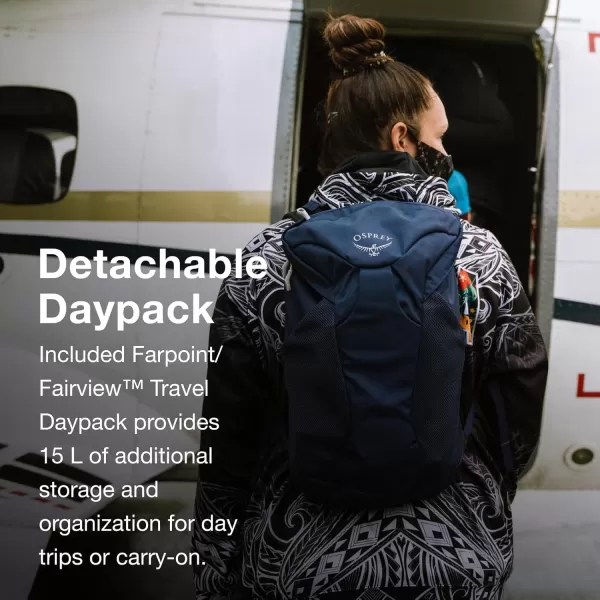 Osprey Farpoint 40L Mens Travel Backpack Tunnel Vision GreyGopher Green