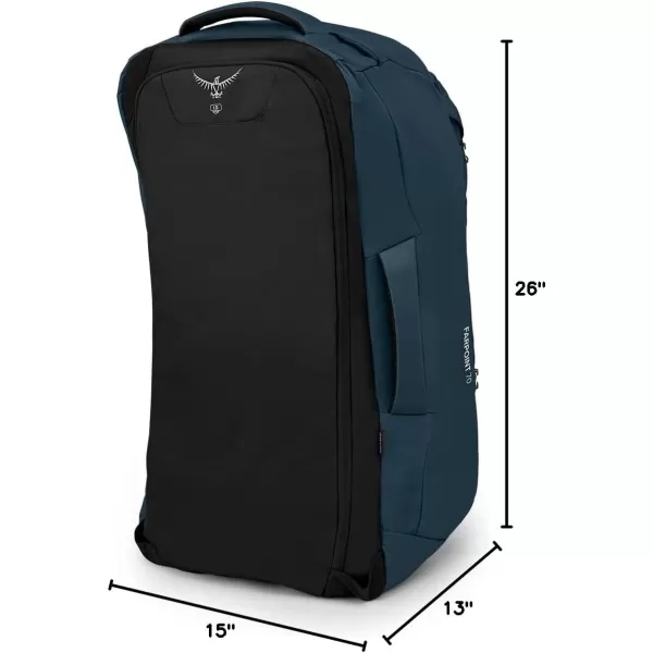Osprey Farpoint 40L Mens Travel Backpack Tunnel Vision GreyMuted Space Blue