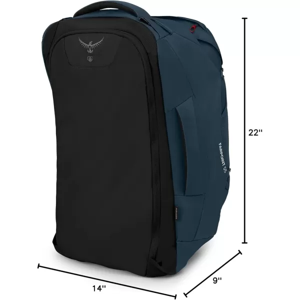 Osprey Farpoint 40L Mens Travel Backpack Tunnel Vision GreyMuted Space Blue