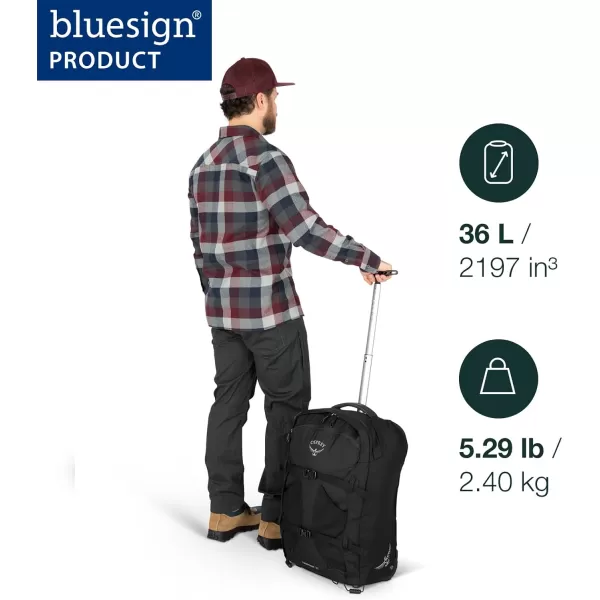 Osprey Farpoint Mens Wheeled Travel Pack 65L Black One SizeMuted Space Blue