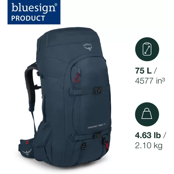Osprey Farpoint Trek 55L Mens Travel Backpack Muted Space BlueBlack