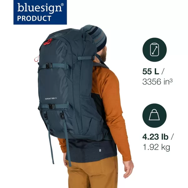 Osprey Farpoint Trek 55L Mens Travel Backpack Muted Space BlueMuted Space Blue