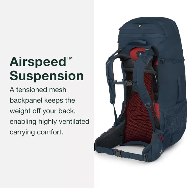 Osprey Farpoint Trek 55L Mens Travel Backpack Muted Space BlueMuted Space Blue
