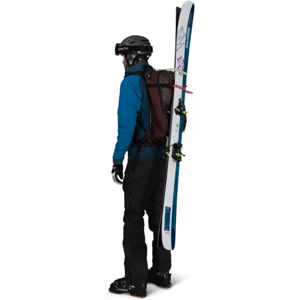 Osprey Firn 18L Ski and Snowboard Backpack Elderberry PurplePeppermint Green SmallMediumSandy GreyTequila Orange