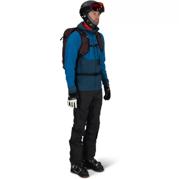 Osprey Firn 18L Ski and Snowboard Backpack Elderberry PurplePeppermint Green SmallMediumSandy GreyTequila Orange
