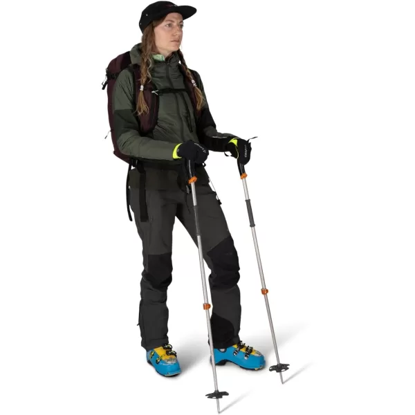 Osprey Firn 18L Ski and Snowboard Backpack Elderberry PurplePeppermint Green SmallMediumSandy GreyTequila Orange