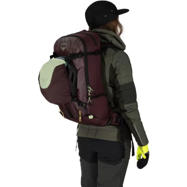 Osprey Firn 18L Ski and Snowboard Backpack Elderberry PurplePeppermint Green SmallMediumSandy GreyTequila Orange