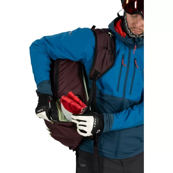 Osprey Firn 18L Ski and Snowboard Backpack Elderberry PurplePeppermint Green SmallMediumSandy GreyTequila Orange