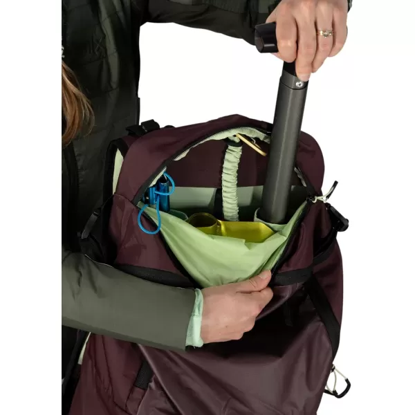 Osprey Firn 18L Ski and Snowboard Backpack Elderberry PurplePeppermint Green SmallMediumSandy GreyTequila Orange