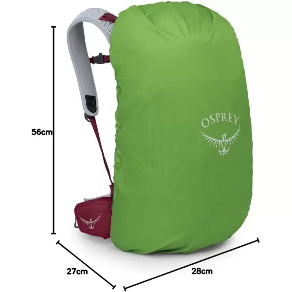 Osprey Hikelite 32L Unisex Hiking Backpack Pine Leaf Green SMSangria Red