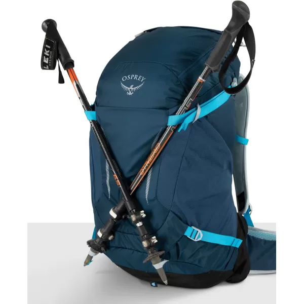 Osprey Hikelite 32L Unisex Hiking Backpack Pine Leaf Green SMSangria Red