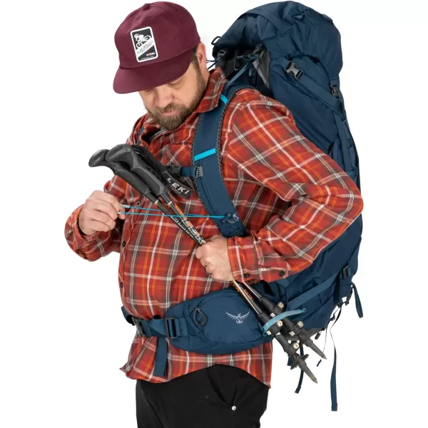 Osprey Kestrel 38L Mens Backpacking Backpack Black SMAtlas Blue