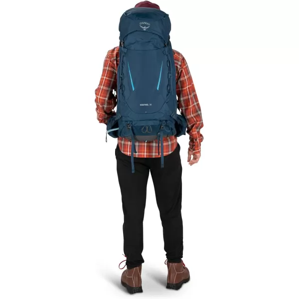Osprey Kestrel 38L Mens Backpacking Backpack Black SMAtlas Blue