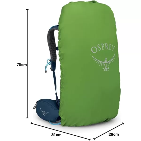 Osprey Kestrel 38L Mens Backpacking Backpack Black SMAtlas Blue