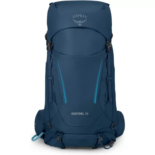 Osprey Kestrel 38L Mens Backpacking Backpack Black SMAtlas Blue