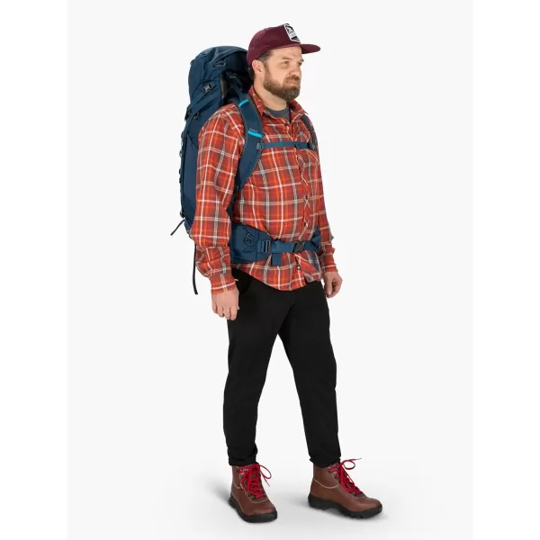 Osprey Kestrel 38L Mens Backpacking Backpack Black SMAtlas Blue