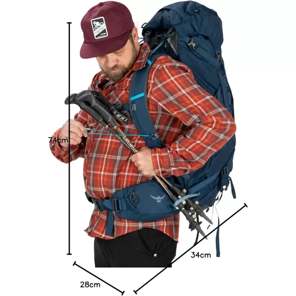Osprey Kestrel 38L Mens Backpacking Backpack Black SMBlack