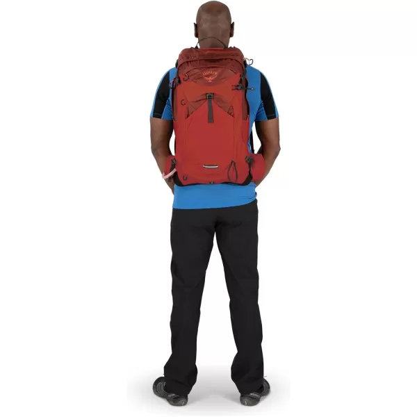 Osprey Manta 34L Mens Hiking Backpack with Hydraulics Reservoir Oak Leaf Orange One SizeOak Leaf Orange