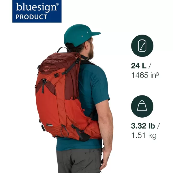 Osprey Manta 34L Mens Hiking Backpack with Hydraulics Reservoir Oak Leaf Orange One SizeOak Leaf Orange
