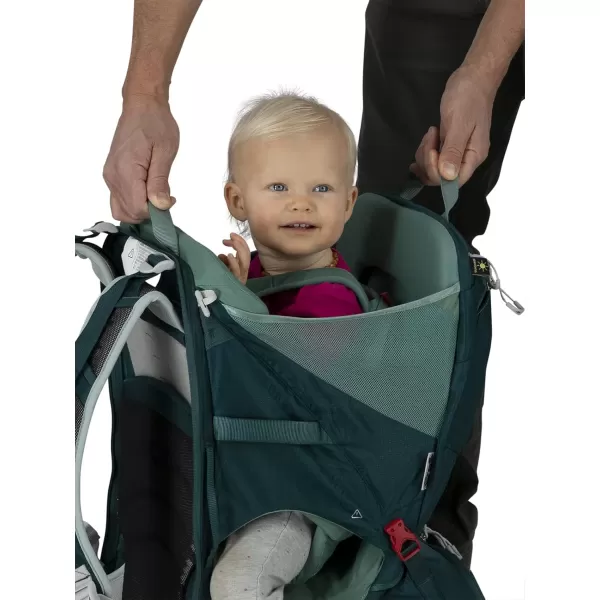 Osprey Poco LT Lightweight Child Carrier and Backpack for Travel Deep Teal Minimum load 238lbs  Maximum load 485lbsTungsten Grey