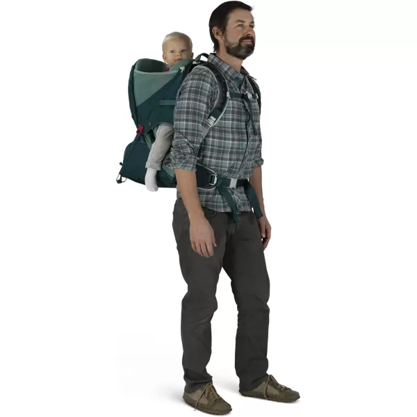 Osprey Poco LT Lightweight Child Carrier and Backpack for Travel Deep Teal Minimum load 238lbs  Maximum load 485lbsTungsten Grey