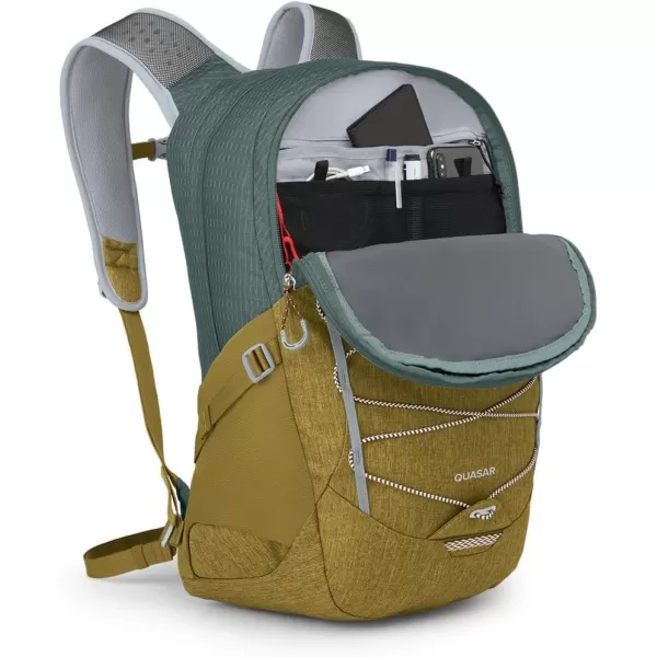 Osprey Quasar Commuter Backpack BlackGreen TunnelBrindle Brown