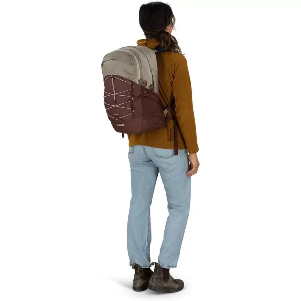 Osprey Quasar Commuter Backpack BlackSawdust TanRaisin Red
