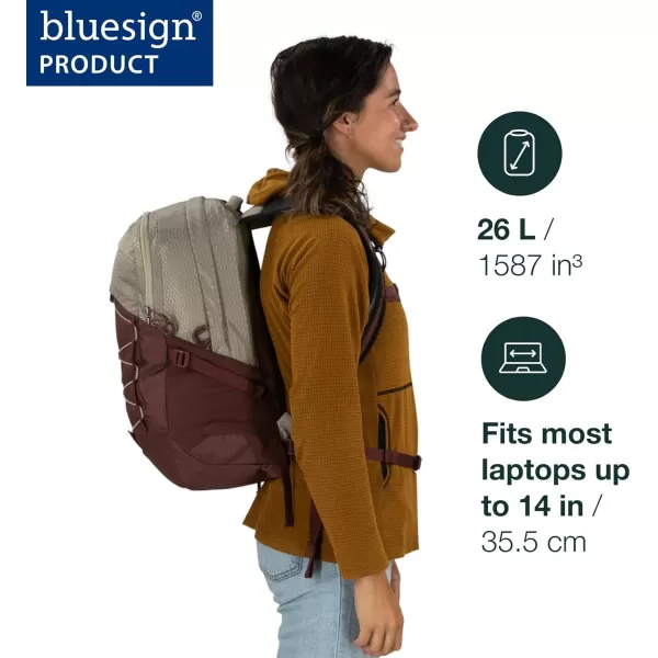Osprey Quasar Commuter Backpack BlackSawdust TanRaisin Red