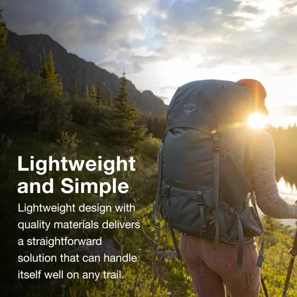 Osprey Renn 65L Womens Backpacking Backpack Cascade BlueMelon OrangePediment GreyLinen Tan