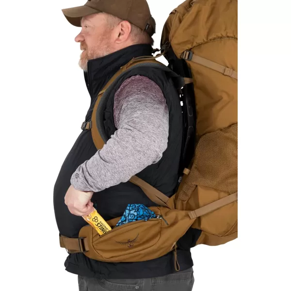 Osprey Rook 65L Mens Backpacking Backpack Dark CharcoalSilver Lining Extended FitDark CharcoalSilver Lining