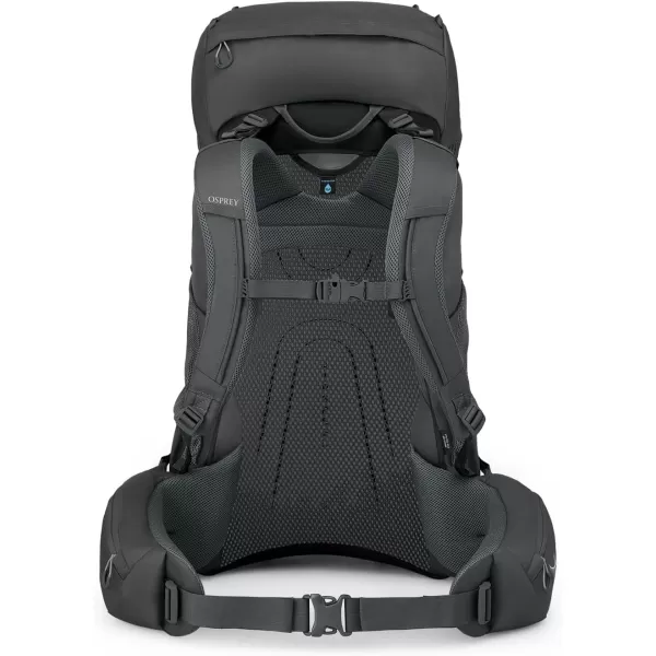 Osprey Rook 65L Mens Backpacking Backpack Dark CharcoalSilver Lining Extended FitDark CharcoalSilver Lining