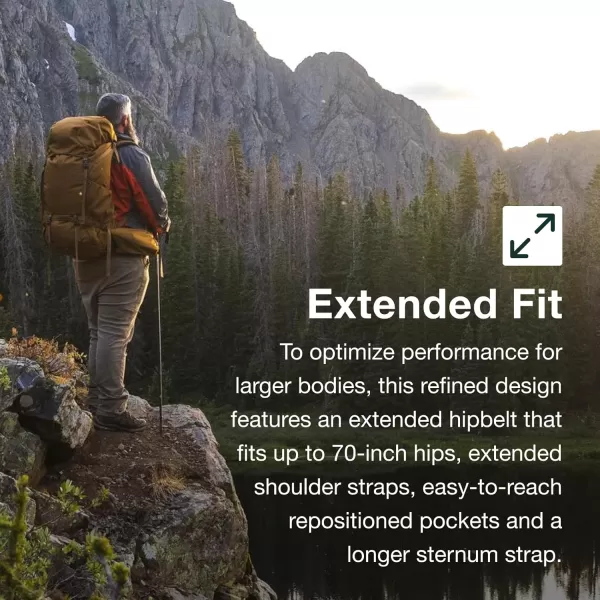 Osprey Rook 65L Mens Backpacking Backpack Dark CharcoalSilver Lining Extended FitDark CharcoalSilver Lining