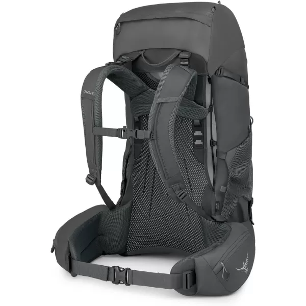Osprey Rook 65L Mens Backpacking Backpack Dark CharcoalSilver Lining Extended FitDark CharcoalSilver Lining