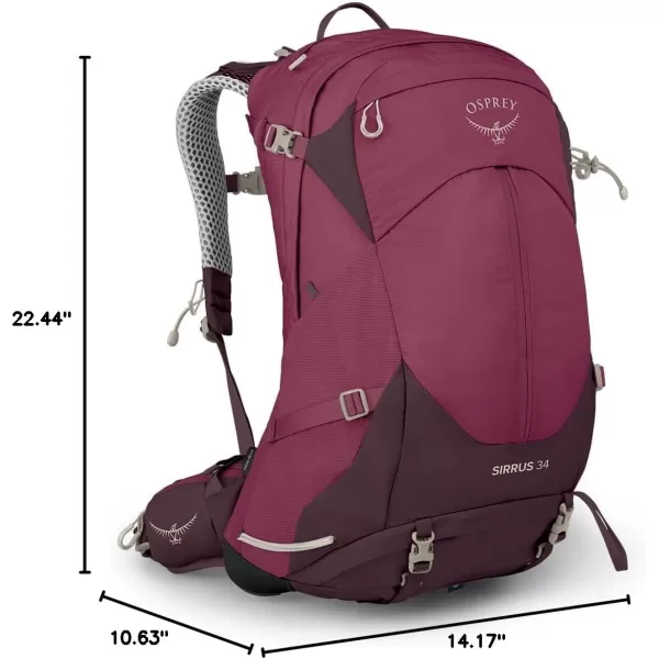 Osprey Sirrus 24L Womens Hiking Backpack Tunnel Vision GreyElderberry PurpleChiru Tan