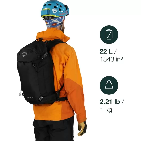 Osprey Soelden 42L Mens Ski and Snowboard Backpack BlackArtisan Yellow
