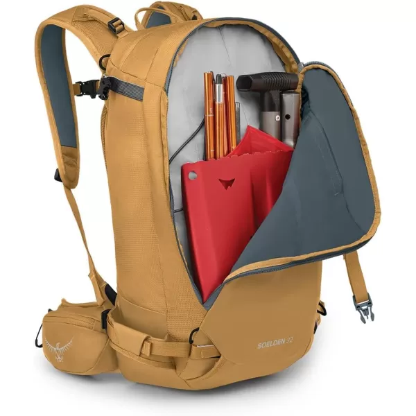 Osprey Soelden 42L Mens Ski and Snowboard Backpack BlackArtisan Yellow