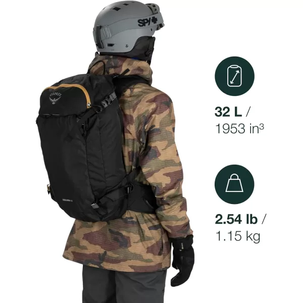 Osprey Soelden 42L Mens Ski and Snowboard Backpack BlackArtisan Yellow
