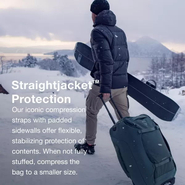 Osprey Sojourn Shuttle 30quot100L Wheeled Duffel Luggage Koseret GreenKoseret Green