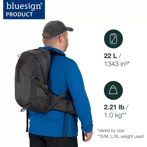 Osprey Talon 22L Mens Hiking Backpack with Hipbelt Green BeltBlack LXLCeramic Blue
