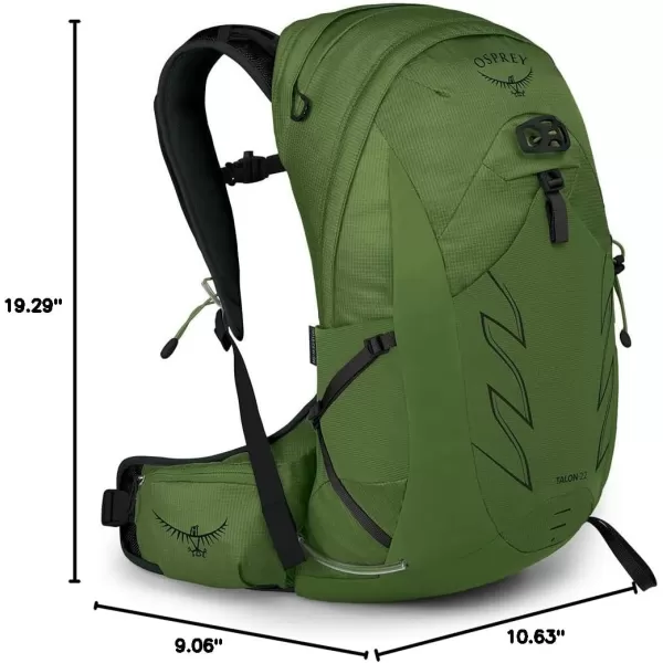 Osprey Talon 22L Mens Hiking Backpack with Hipbelt Green BeltBlack LXLGreen BeltBlack