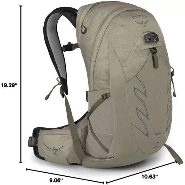 Osprey Talon 22L Mens Hiking Backpack with Hipbelt Green BeltBlack LXLSawdustEarl Grey
