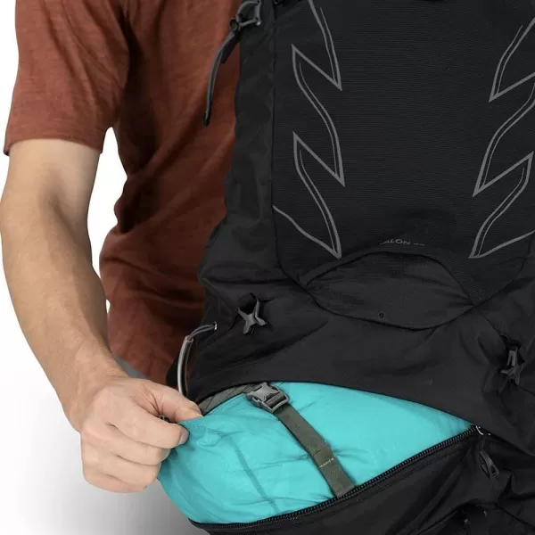 Osprey Talon 44L Mens Hiking Backpack with Hipbelt Ceramic Blue LXLStealth Black