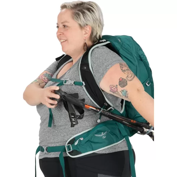 Osprey Tempest 20L Womens Hiking Backpack with Hipbelt Stealth Black WMLJasper Green