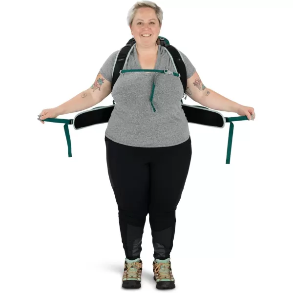 Osprey Tempest 20L Womens Hiking Backpack with Hipbelt Stealth Black WMLJasper Green