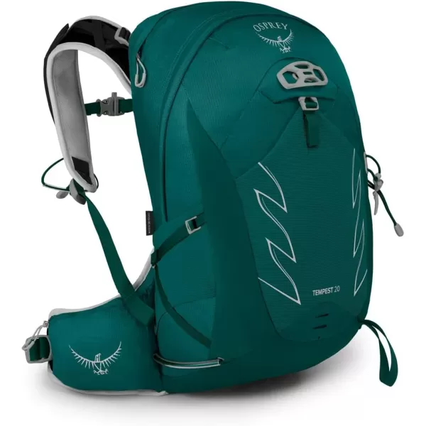 Osprey Tempest 20L Womens Hiking Backpack with Hipbelt Stealth Black WMLJasper Green