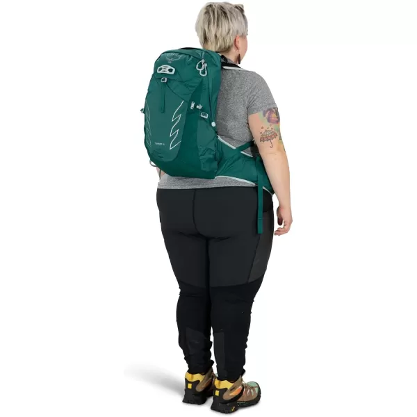 Osprey Tempest 20L Womens Hiking Backpack with Hipbelt Stealth Black WMLJasper Green