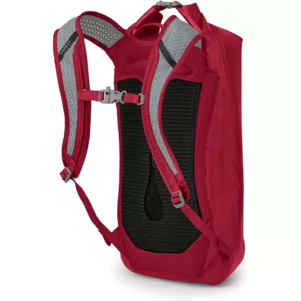 Osprey Transporter 30L Roll Top Waterproof Laptop Backpack BlackPoinsetta Red