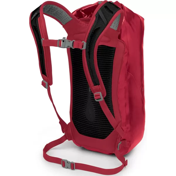 Osprey Transporter 30L Roll Top Waterproof Laptop Backpack BlackPoinsetta Red