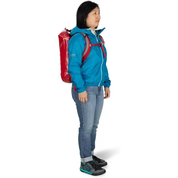 Osprey Transporter 30L Roll Top Waterproof Laptop Backpack BlackPoinsetta Red
